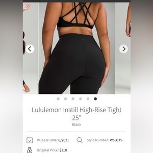 Lululemon NWT instills black 25”
